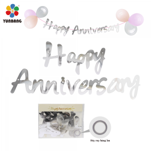 DÂY CỜ CHỮ HAPPY ANNIVERSARY BẠC