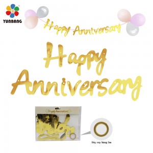 DÂY CỜ CHỮ HAPPY ANNIVERSARY VÀNG