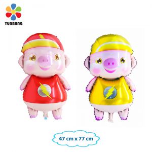 Bóng hình heo tia chớp đỏ vàng 